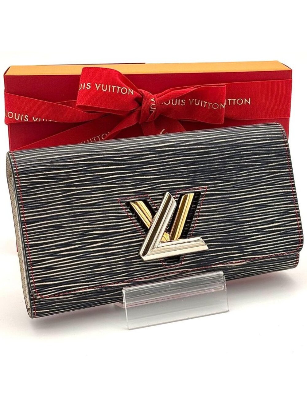 Louis Vuitton Wallet Epi Denim Portefeuille Twist Black